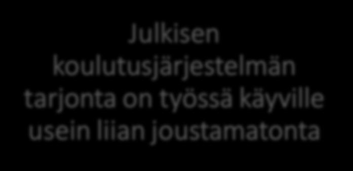 merkitystä ei pidä unohtaa Julkisen koulutusjärjestelmän tarjonta on työssä käyville usein