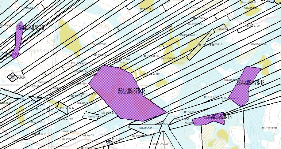 Esimerkki purettu yhteinen - Perustettu isojaon täydennyksessä kahden talon