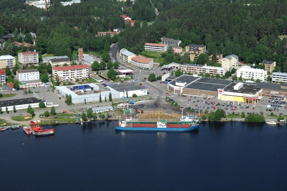 Ilmakuva suunnittelualueesta idästä kuvattuna, kaavamuutosalue punaisen ympyrän kohdalla 4.2.