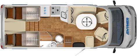 900,- Mitat 699x235 Vuodepaikat 2 + 1 (SA) HYMER