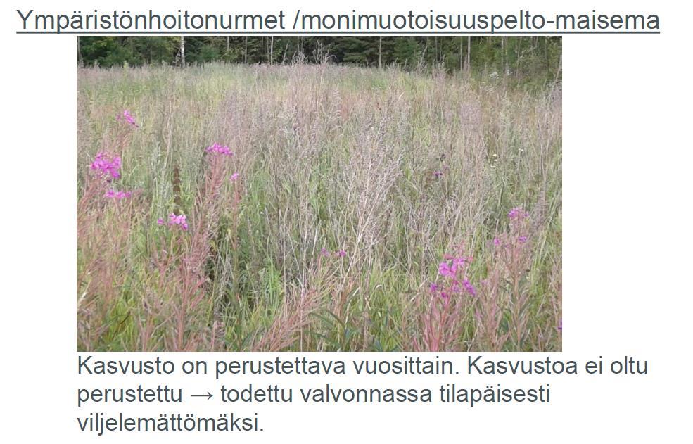 Monimuotoisuuspellot Vuosittain perustettavat: *Riistapellot *Maisemapellot