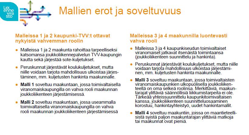 Liikenneviraston selvitys (46/2017) Toimintamalleja henkilöliikenteen järjestämiseksi