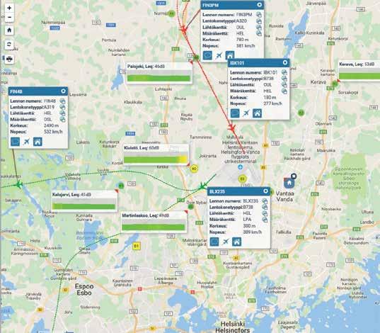 tutka- ja melumittausdataan perustuvalla järjestelmällä. Helsinki-Vantaan lentoaseman WebTrak-palvelusovellus julkistettiin toukokuussa 2013.