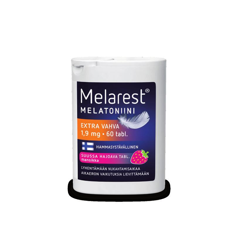 Melarest melatoniini auttaa lyhentämään nukahtamisaikaa ja lievittämään aikaeron vaikutuksia.