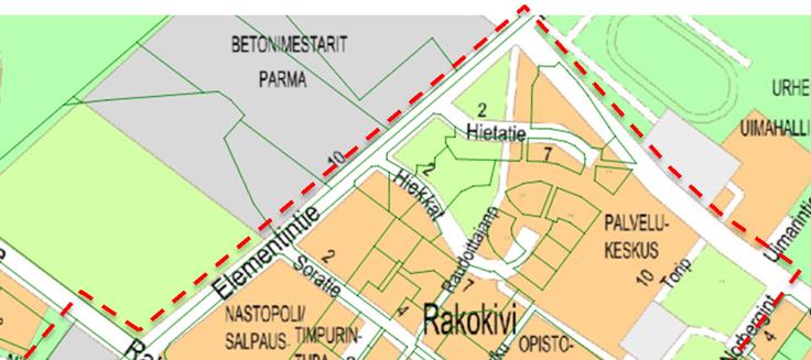 SUUNNITTELUALUE Suunnittelualue sijaitsee Uudenkylän kaupunginosassa Rakokiven liikekeskuksessa.
