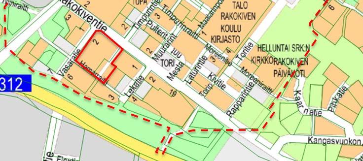 Suunnittelualue käsittää korttelin 204 tontin 1 alueen, viereisen Lekapolun sekä puistoalueen ja rakentamattoman autopaikkojen korttelialueen.