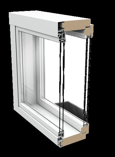 Kiinteän ikkunan sisäpinnat ovat puuta ja ulkopuolen verhous alumiinia. Kolmin- tai nelinkertaisen energiatehokkaan eristyslasin ansiosta ikkuna yltää parhaisiin energialuokkiin.