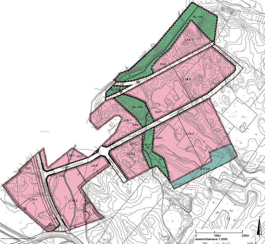 Kuva 21. Asemakaava-alue Granholmsbacken I Meneillään on Tuovila-Granholmsbackenin osayleiskaavan tarkistaminen samanaikaisesti alueen asemakaavatyön kanssa (asemakaava Granholmbacken II) (Kuva 22).