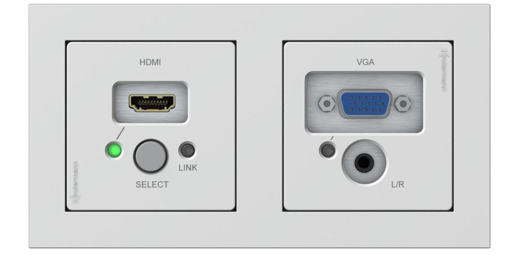 KDC HDBaseT multishare21 HDMI & VGA, koko 2 levyä Tunnistaa