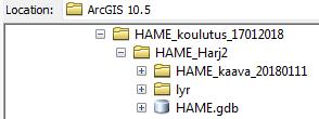 Valitse hakemistoksi HAME_Harj2. 2. Anna uuden hakemiston nimeksi HAME_kaava. 3.