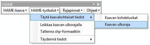 Täytetään nyt tietoja esimerkkiaineistolle, joka on peräisin Etelä-Karjalan maakuntakaavasta. Navigoi ArcCatalogin puolella koulutuksen testidatan (HAME_testidata_17012018\HAME.