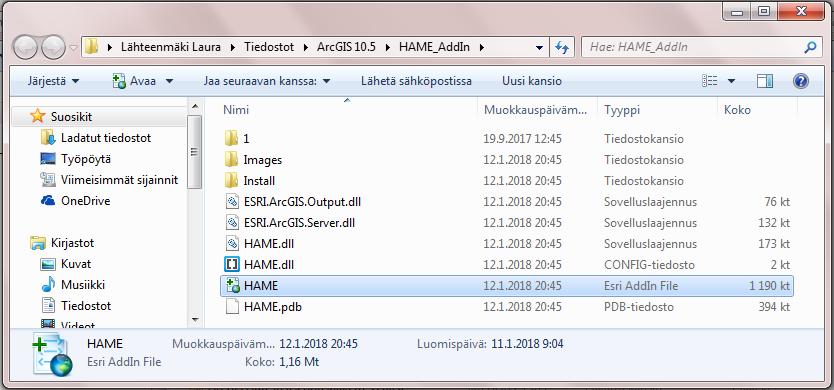 2. Kun asennuspaketti.zip on latautunut, klikkaa sitä hiiren oikealla ja pura (Pura kaikki ) se omalle koneelle haluamaasi paikkaan (esim. oman käyttäjäprofiilin Tiedostot/Documents -> ArcGIS 10.