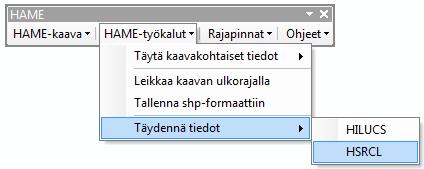 1. Valitse HAME-työkalupalkista vastaavasti Täydennä tiedot ja HSRCL 2.