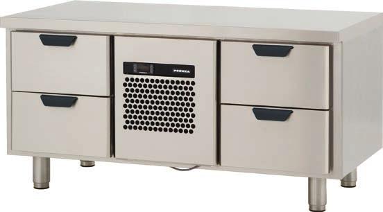 kpl laatikkoja, joiden kapasiteetti on GN 1/1-150 Muuten kuten VLG 1204 GNL 2-C-2 GNL-1260 2-C-3 Matalat elintarvikevetolaatikot grillilaitteiden alle: Matalat elintarvikevetolaatikot