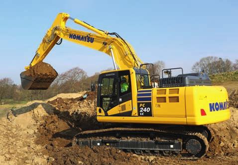 Turvallisuus ennen kaikkea Optimaalinen työkohteen turvallisuus Komatsu PC240LC/NLC-11 kaivukoneen turvallisuusominaisuudet ovat alan