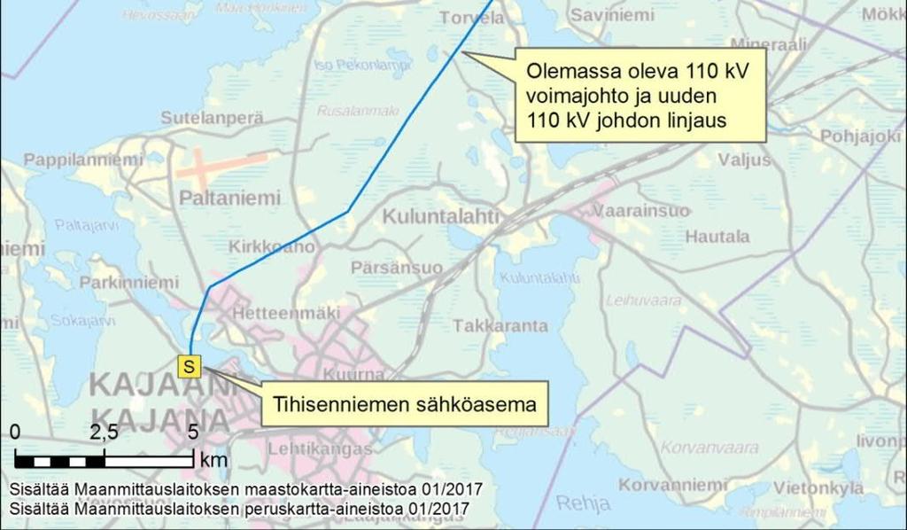 Liityntäyhteys on suunnitelmissa toteuttaa yhteiskäyttöpylväillä olemassa olevan voimajohdon kanssa tai uudella 110 kv ilmajohdolla olemassa olevien sähkölinjojen viereen, jolloin johtoaukea levenee