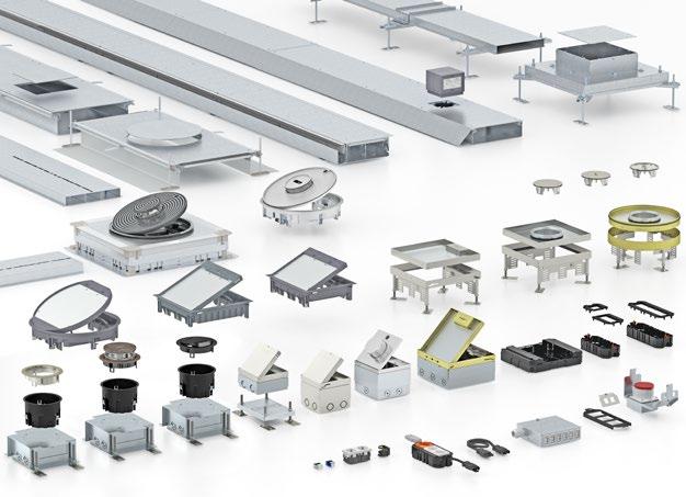 174 14 UFS Lattiarasiat metallista ja muovista Lattia-asennusjärjestelmät Lattia-asennusjärjestelmät soveltuvat hyvin kaikenlaiseen rakentamiseen, missä johtotiet halutaan toteuttaa alajakeluna.