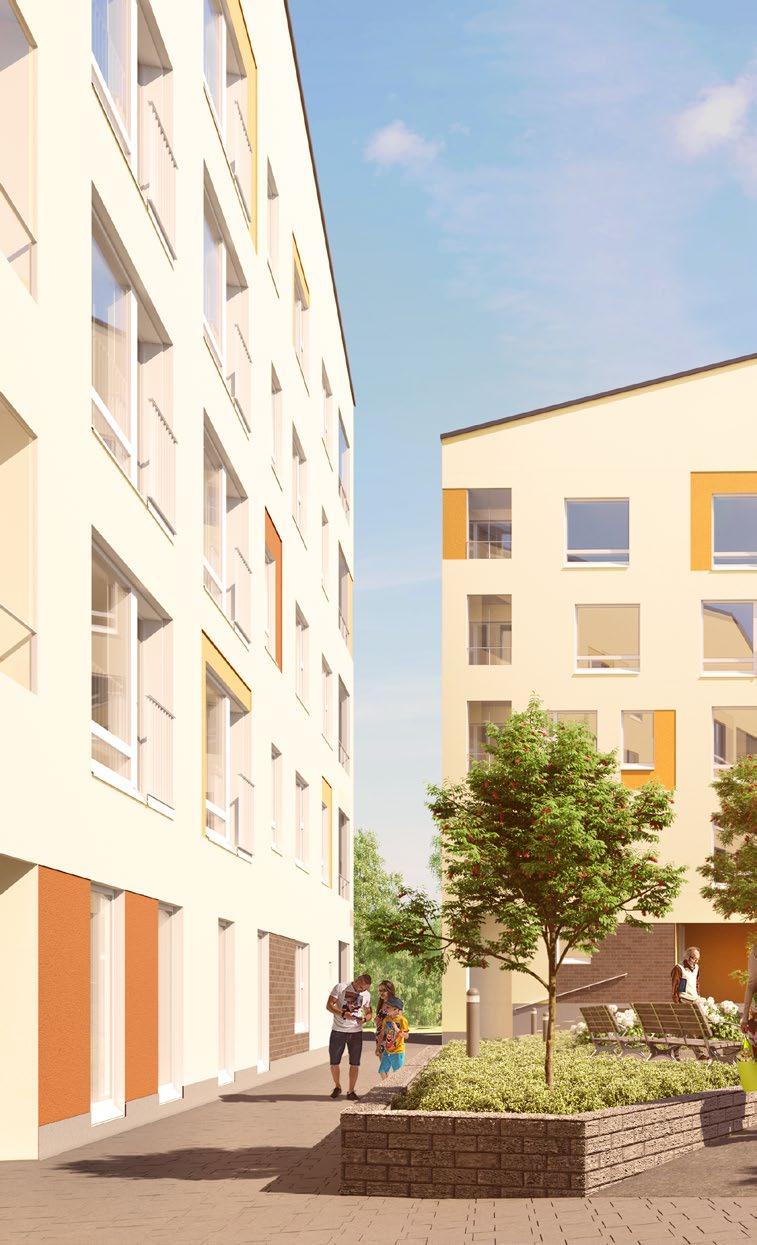 9 Kortteli täynnä estetiikkaa Slottsgårdenin korttelin yhteinen sisäpiha muodostaa kotoisan pihapiirin, joka tarjoaa asukkaille mieluisia kohtaamispaikkoja.