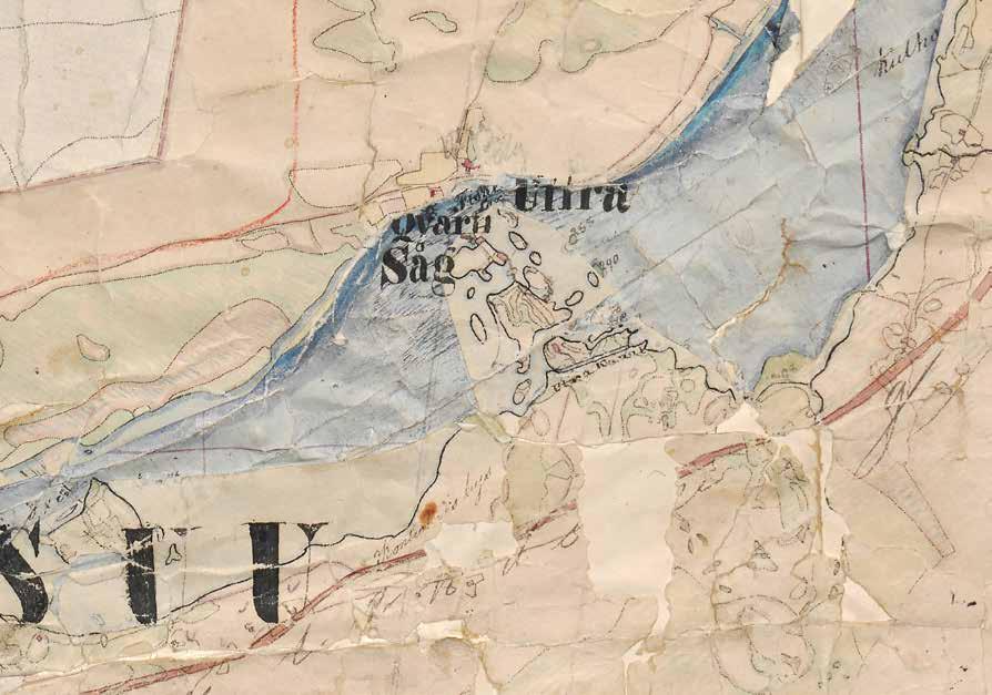 Utran aluetta 1800-luvulla. Kartta on laadittu vuonna 1847 ja sitä on täydennetty vuonna 1891. Kartta kuvannee kuitenkin juuri vuoden 1847 tilannetta. Kartasta voidaan huomata Utran saarien runsaus.