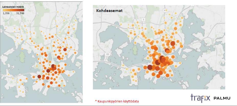 1.4. Verkosto Kaupunkipyörien nykyinen verkosto on keskittynyt ydinkeskustaan sekä laajempaan kantakaupunkiin Verkoston on suunniteltu kattavan Helsingin tiivein osa, jolla asuntojen sekä