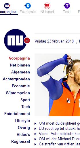 NU.nl Hollannin johtava uutissivusto Päivittäinen peitto keskimäärin,