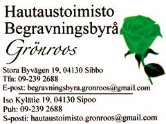 0400-182 406 Sibbo Begravningsbyrå - Sipoon Hautaustoimisto Grönroos, Nickby (09) 239 2688