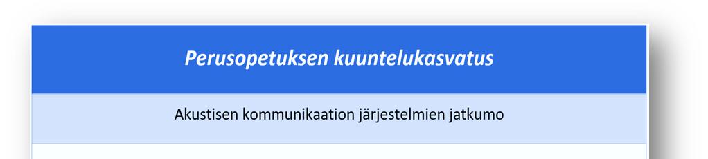 7.2 Perusopetuksen kuuntelukasvatuksen käsitteellinen jäsennys Suomalaisen perusopetuksen kuuntelukasvatuksen käsitteellinen jäsennys, joka muodostaa tutkimustehtävän kahden ensimmäisen osatehtävän