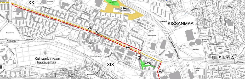 Kaupin kampus 1,10 Kalevanrinteen alue 0,26 Kävely ja pyöräily, milj.