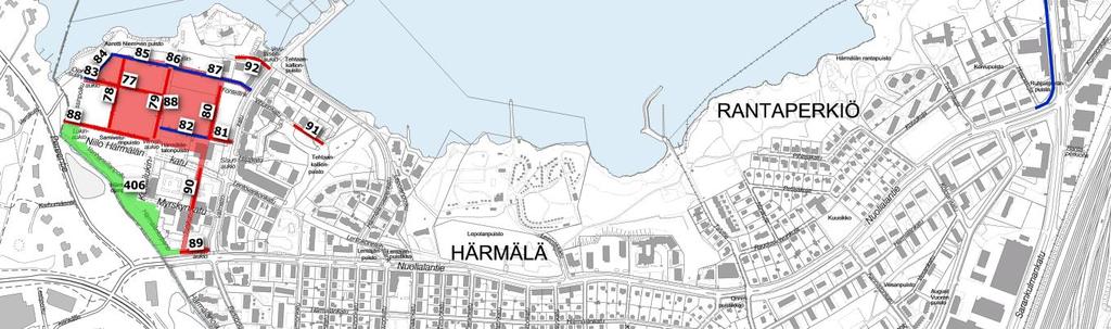 kaava-alue 0,09 Kävely ja pyöräily, milj. Hatanpään vt v.