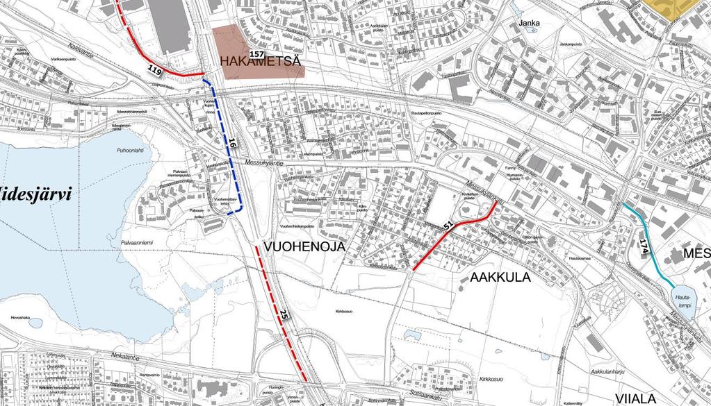 Raitiotien rinnakkaishankkeet, milj. Jkpp Rieväk.-Vuohensillank. 0,05 Hervannan vv Vuohensillank.-Nekalantie 0,10 Saneeraukset, milj.