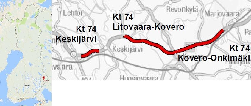 3.2 Kt 74 Keskijärvi, Litovaara Kovero ja Kovero - Onkimäki Seuraavaksi Witosia käyttänyt päällystysryhmä siirtyi POS ELY 1 urakkaan, jonne järjestelmä heidän mukanaan siirrettiin.