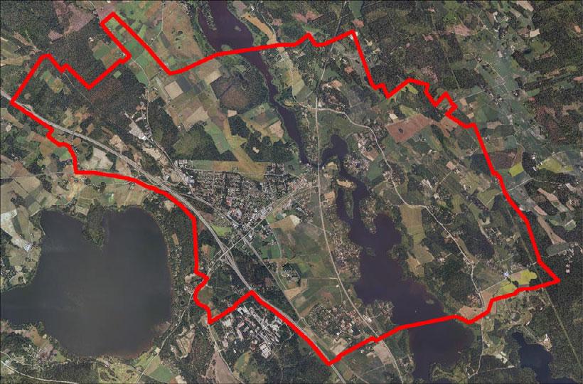 Suunnittelualueen sijainti ja rajaus ortokuvassa. 3.