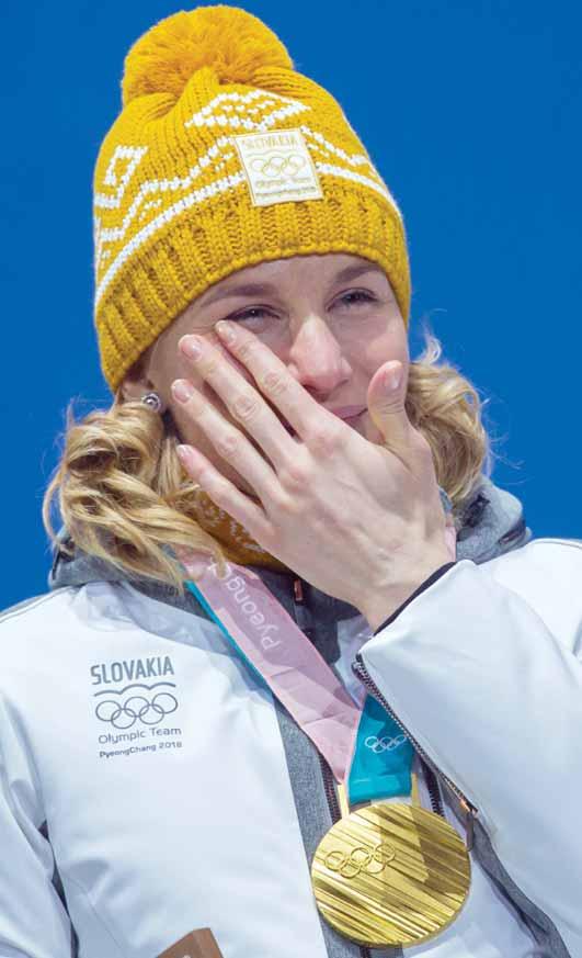 OLYMPIZMUS 3 XXIII. ZIMNÉ OLYMPIJSKÉ HRY PJONGČANG 9. 25. FEBRUÁRA 2018 ANASTASIA KUZMINOVÁ sa stala prvou biatlonistkou so zlatom z troch olympiád Ďakujem, Slovensko!