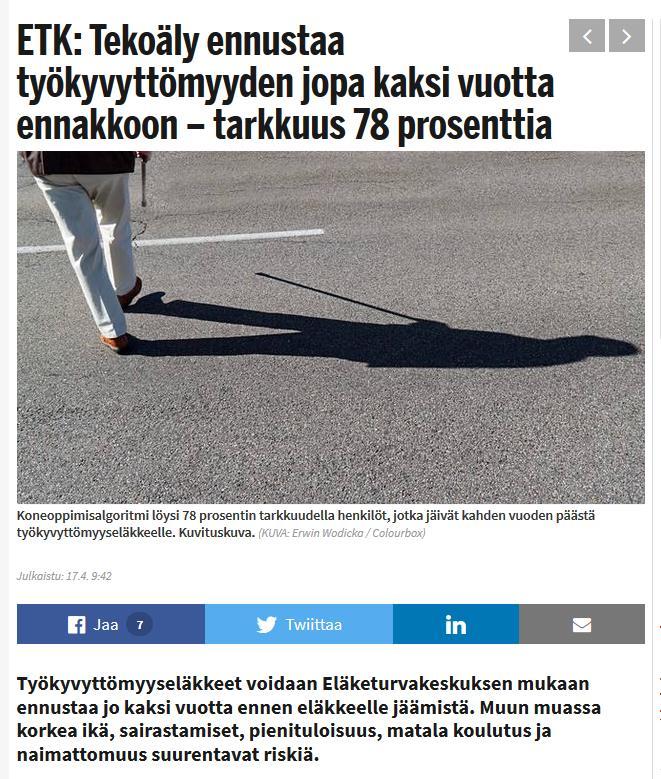 Suomessa. Taloussanomat 17.4.