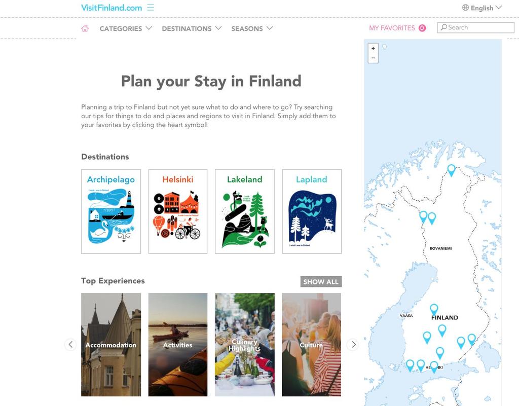 My Stay -portaali Visit Finlandin taktinen työkalu (ohjataan matkailija konkreettisten palvelujen ääreen ja varaamaan yrityksen sivuilta) Ilmainen palvelu yrityksille kunhan