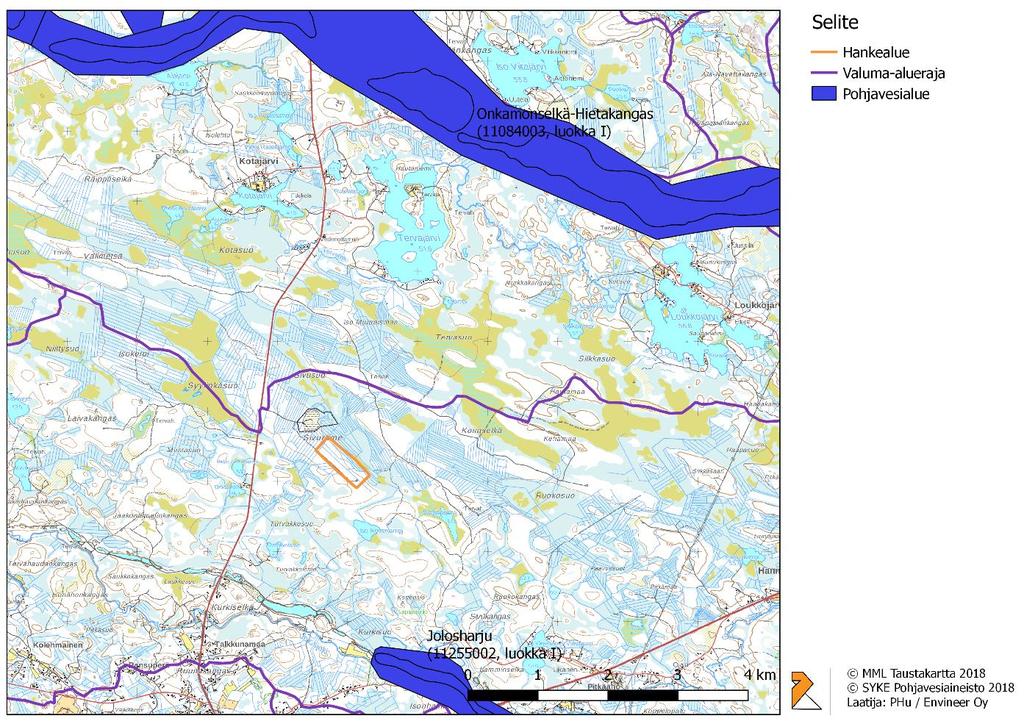 Materiaalitehokkuuskeskus Välimaa, Oulu Kuva 11. Hankealueen läheiset pohjavesialueet. 9.