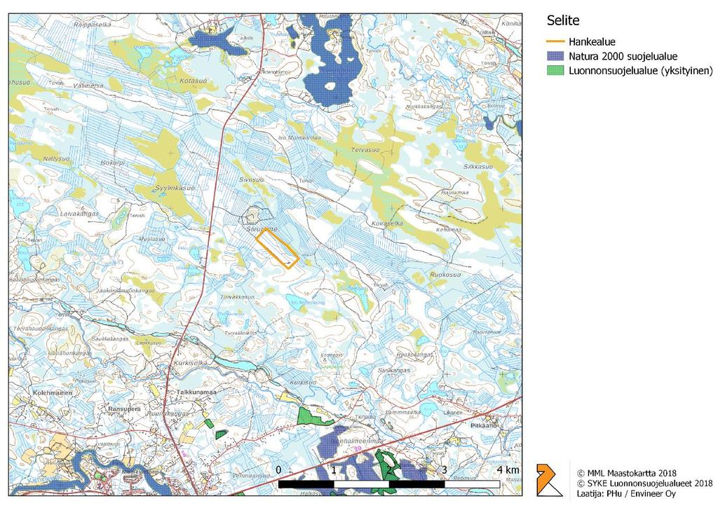 yhdistyksen tuottamaa ja havainnointialueena käytetään 10 km x 10 km ruudukkoja kartalla.