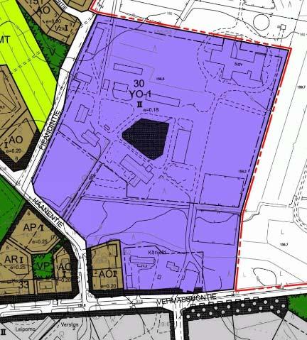4 Asemakaava Suunnittelualueella on voimassa oleva asemakaava, jossa on seuraavia varauksia: Kortteli 39: Urheilu ja virkistyspalvelujen alue (VU) Kortteli 30: Opetustoimintaa palvelevien