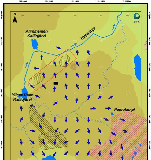 63 Kalvinit Oy 8.2.1 Nykytila Alueella pohjaveden pinta myötäilee topografiaa. Tulovirtaama ja maanpinnan alaiset olosuhteet säätelevät vesitasapainoa ja muodostuvaa virtauskuvaa.