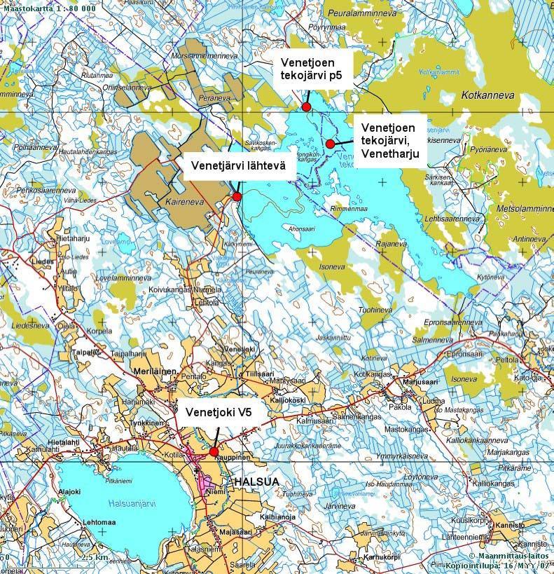 74 Kalvinit Oy Kuva 8.15 Perhojoen vesistöalueen (49) pisteiden sijainnit.