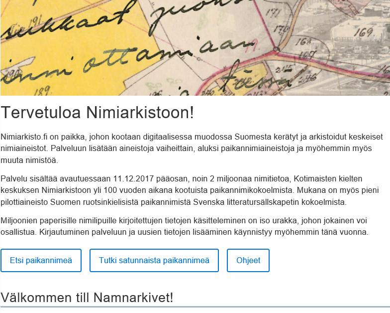 Digitaalinen Nimiarkisto https://www.kotus.fi/nadigi 4.5.