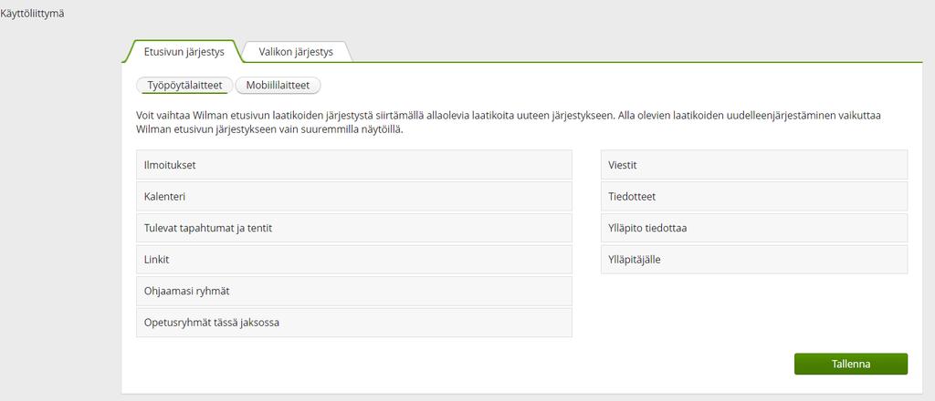 Etusivulle on koottu myös ne Opetusryhmät, joita opetat kuluvalla jaksolla sekä yhteenveto oman valvontaluokkasi