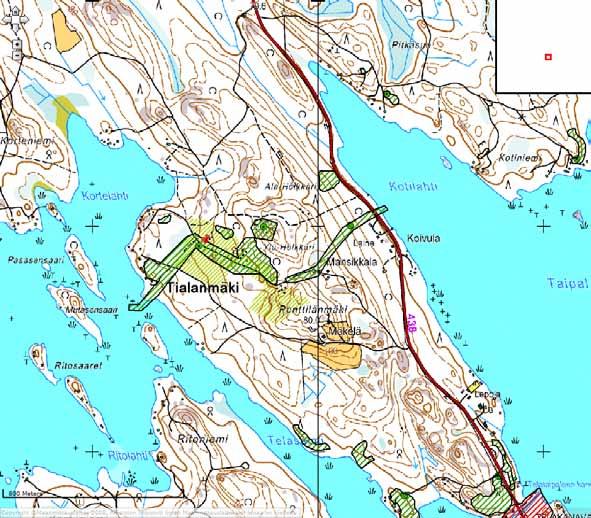 38 24. Sulkava: Tialanmäki 1000012447, Ylä-Hölkkäri 1000018179, Laine 1000018177 Kokonaisuus muodostuu kohteista Tialanmäki, Ylä-Hölkkäri ja Laine.