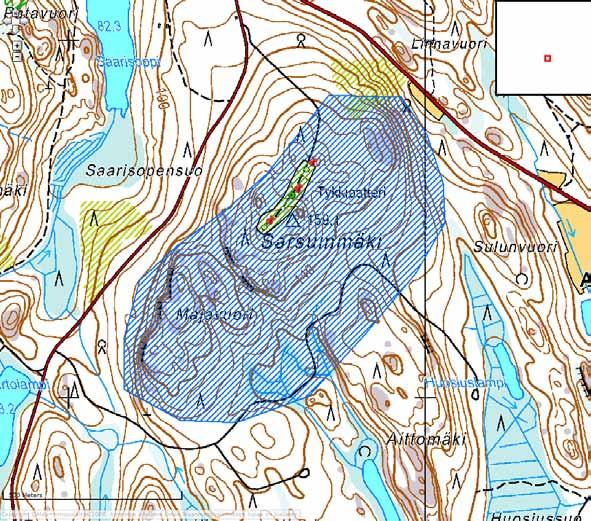 39 25. Sulkava: Sarsuinmäki 1000017932 Kohde on kahden tykin kestolinnoitettu osin kallioon louhittu tykkipatteri suojatiloineen ja ampumatarvikevarastoineen.