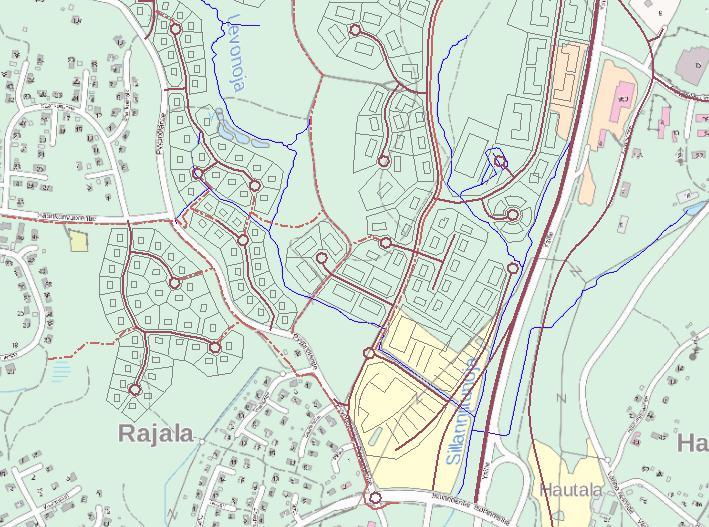 Sillanniitunojaan purkaa kaksi suurempaa uomaa ja ne yhtyvät Isolahdentien pohjoispuolella Rajanpellon alueella
