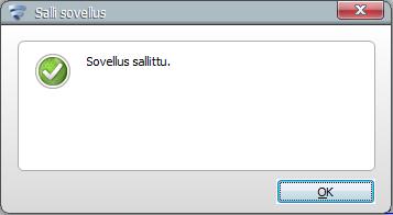 Hyväksy OK napista