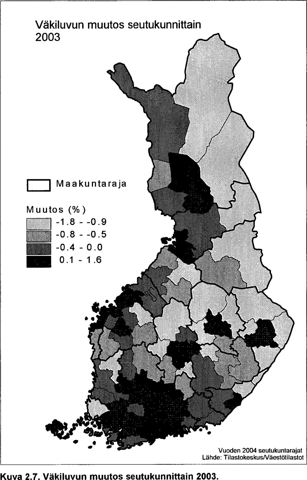 18 Väkiluvun muutos maakunnittain 2003 Itä-Uusimaa Pirkanmaa Uusimaa Pohjois-Pohjanmaa Kanta-Häme Keski-Suomi Ahvenanmaa Varsinais-Suomi K o ko maa Päijät-Häme Pohjanmaa Etelä-Pohjanmaa