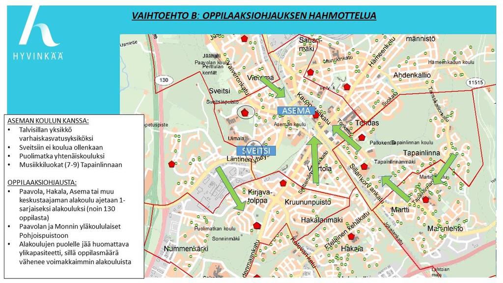 lähikouluihinsa. Oppilaaksioton ja lasten sujuvan koulupolun kannalta on tärkeää tietää, mikä on tuleva kouluverkko.