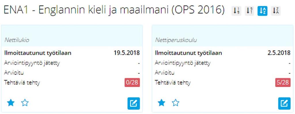 Analytiikka antaa opettajalle seuraavaa tietoa: ketkä oppilaat ovat kurssilla montako tehtävää on tehty (kuva 16) milloin tehtäviä on palautettu (kuvat 17) kuinka moni opiskelija on pyytänyt