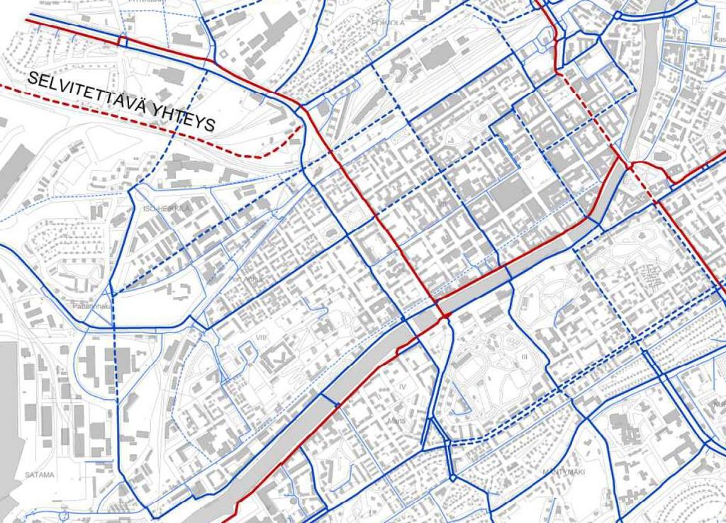 2 Lähtökohdat Kuvassa 2 on esitetty Pyöräilyn kehittämisohjelman (luonnos 24.11.2016) tavoiteverkkokartta. Kaskenkatu on luokiteltu pyöräilyn pääväyläksi.